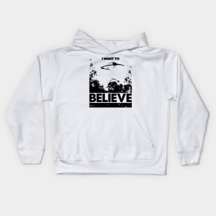 Pop art I Want To Believe X-Retro Style Kids Hoodie